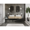 Mexen Rivel 160 cm Bathroom Cabinet with 1 Drawer, Fluted, Oak - 91A20-16023-1-BF81