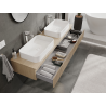 Mexen Rivel 160 cm Bathroom Cabinet with 1 Drawer, Fluted, Oak - 91A20-16023-1-BF81
