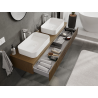 Mexen Rivel bathroom cabinet under-sink 160 cm, 1 drawer, grooved, walnut - 91A20-16023-1-BF86