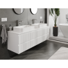 Mexen Rivel bathroom cabinet for washbasin 160 cm, 2 drawers, grooved, white matt - 91A20-16047-2-BFF01