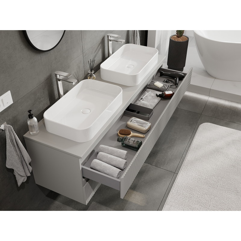 Mexen Rivel 160 cm aluskapp, 2 sahtlit, sooneline, hall matt - 91A20-16047-2-BFF62