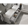 Mexen Rivel meuble de salle de bains sous-lavabo 160 cm, 2 tiroirs, rainuré, gris mat - 91A20-16047-2-BFF62