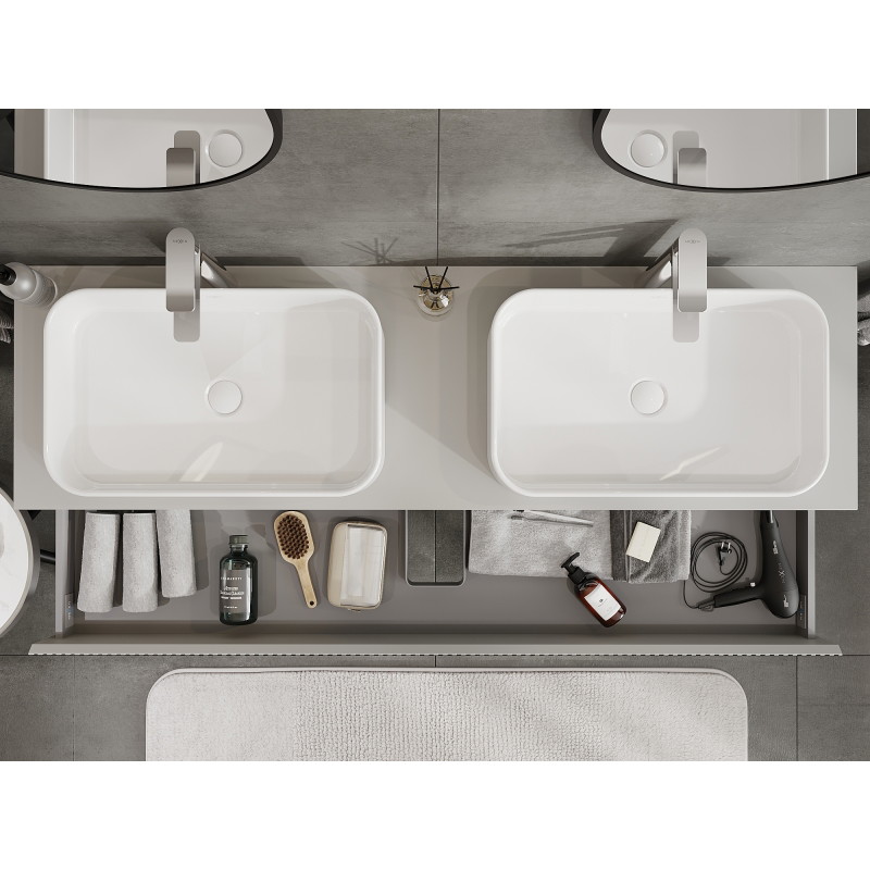 Mexen Rivel 160 cm aluskapp, 2 sahtlit, sooneline, hall matt - 91A20-16047-2-BFF62