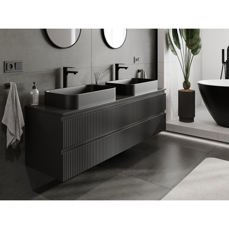 Mexen Rivel vannitoaalus 160 cm, 2 sahtlit, sooneline, must matt - 91A20-16047-2-BFF71