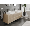 Mexen Rivel mueble de baño bajo lavabo de 160 cm, 2 cajones, ranurado, roble - 91A20-16047-2-BFF81