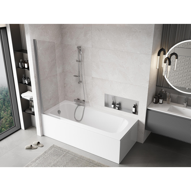 Mexen Mist parete doccia a 1 anta 50 x 150 cm, trasparente, cromo - 8A9-050-001-01-00