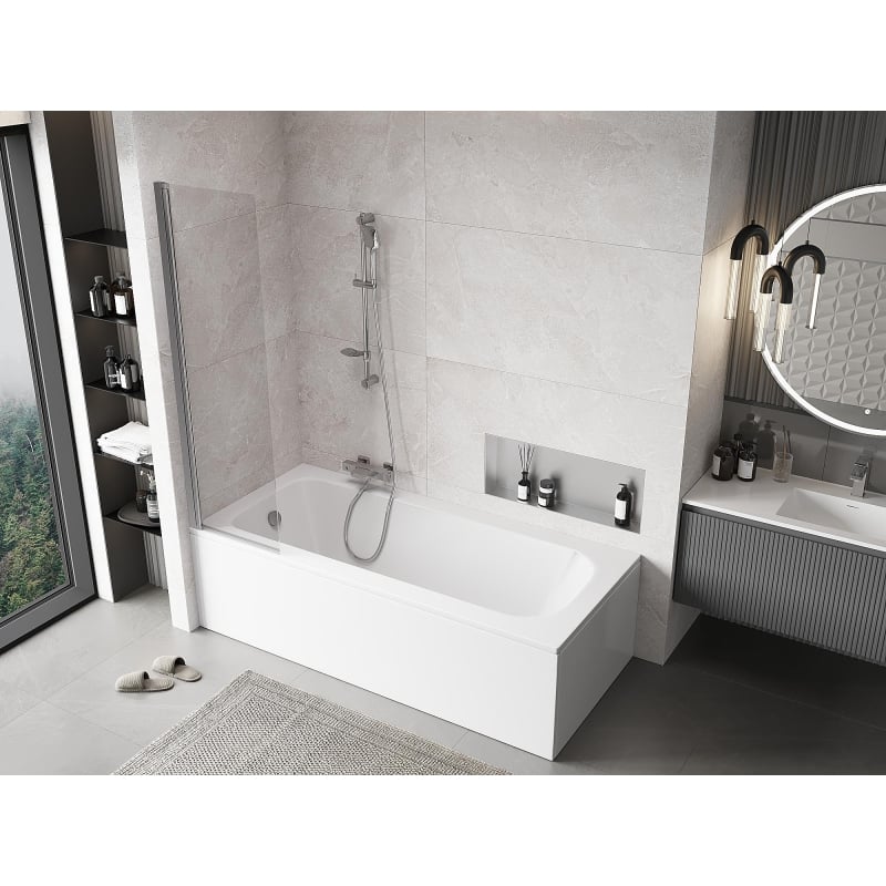 Mexen Mist shower screen 1-leaf 50 x 150 cm, transparent, chrome - 8A9-050-001-01-00