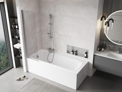 Mexen Mist painel de banho de 1 painel 50 x 150 cm, transparente, cromado - 8A9-050-001-01-00