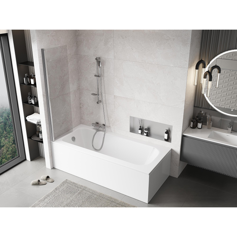 Mexen Mist parete doccia a 1 anta 50 x 150 cm, trasparente, cromo - 8A9-050-001-01-00