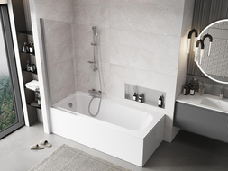 Mexen Mist douchewand 1-vleugelig 60 x 150 cm, transparant, chroom - 8A9-060-001-01-00