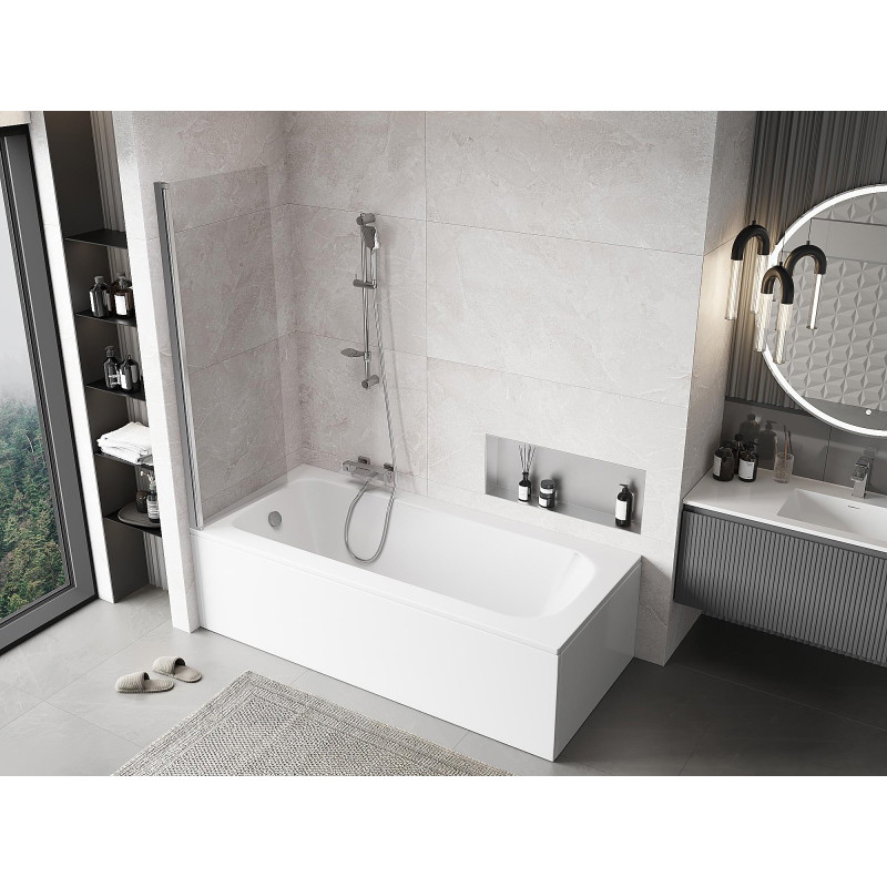 Mexen Mist 1-wing shower screen 60 x 150 cm, transparent, chrome - 8A9-060-001-01-00
