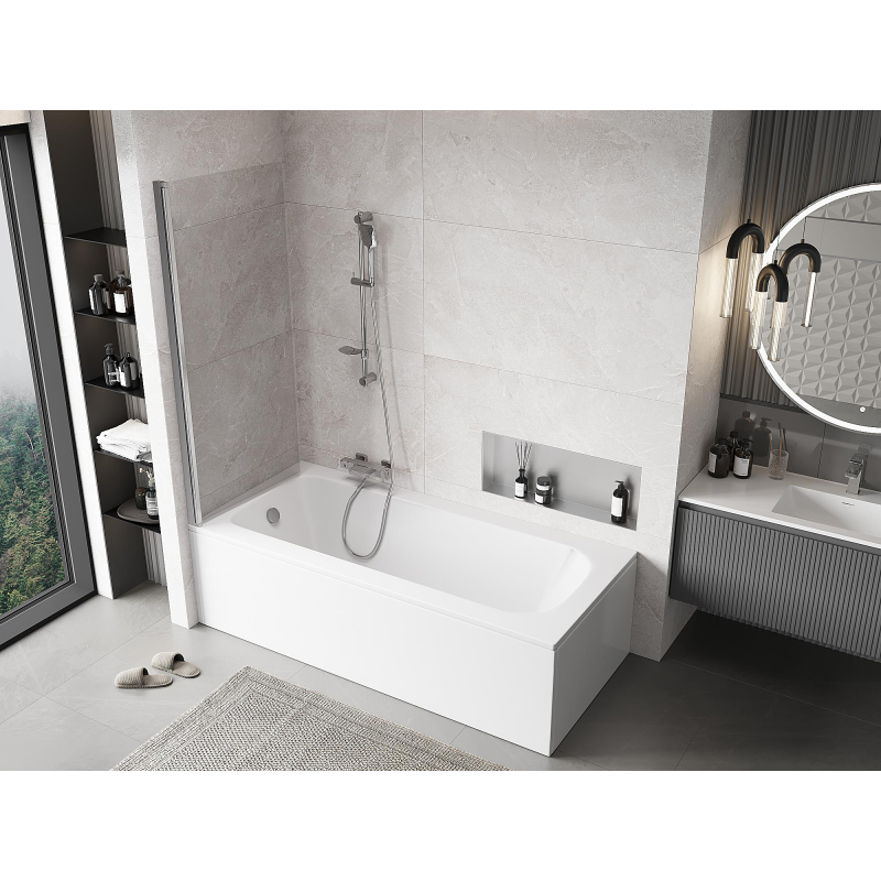 Mexen Mist paroi de baignoire 1-volet 70 x 150 cm, transparent, chrome - 8A9-070-001-01-00