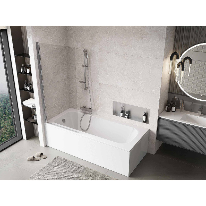 Mexen Mist 1-wing shower screen 80 x 150 cm, transparent, chrome - 8A9-080-001-01-00