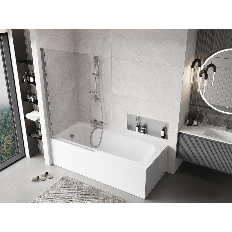 Mexen Mist shower screen 1-wing 90 x 150 cm, transparent, chrome - 8A9-090-001-01-00