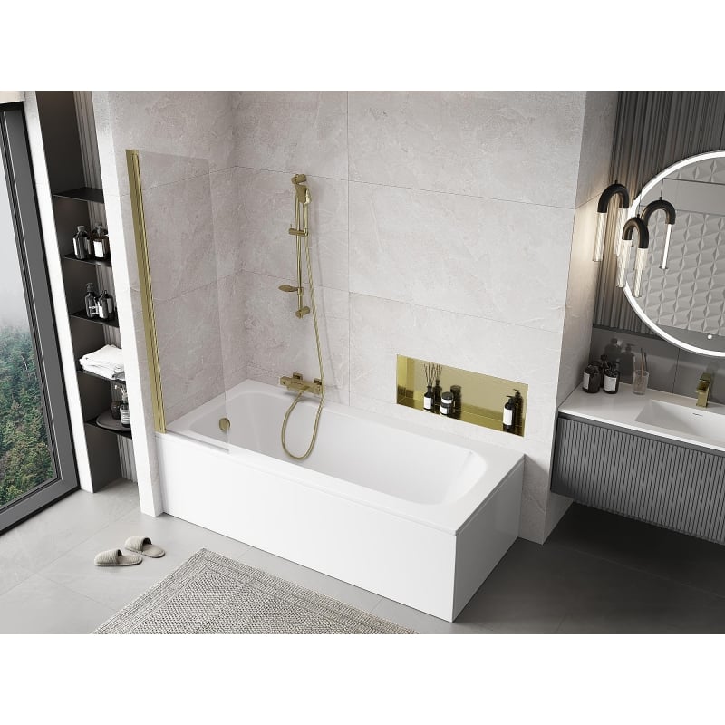 Mexen Mist shower screen 1-panel 50 x 150 cm, transparent, gold - 8A9-050-001-50-00