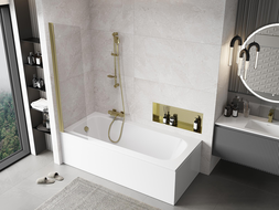 Mexen Mist paratia da doccia monopezzo 50 x 150 cm, trasparente, oro - 8A9-050-001-50-00