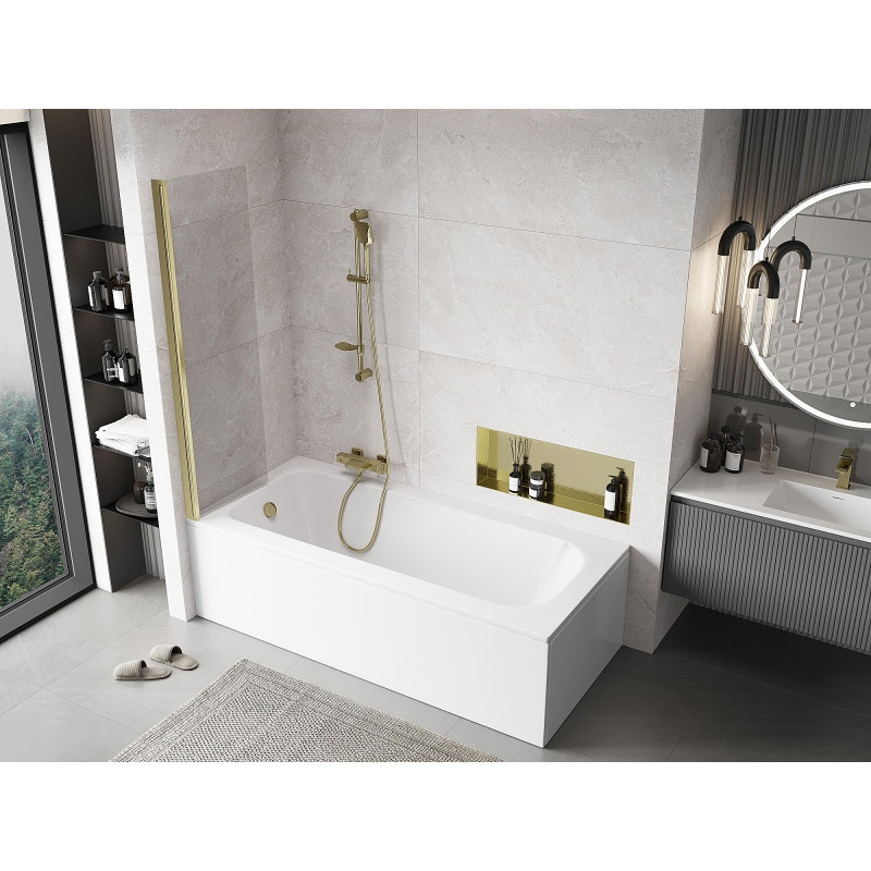 Mexen Mist shower screen 1-panel 50 x 150 cm, transparent, gold - 8A9-050-001-50-00