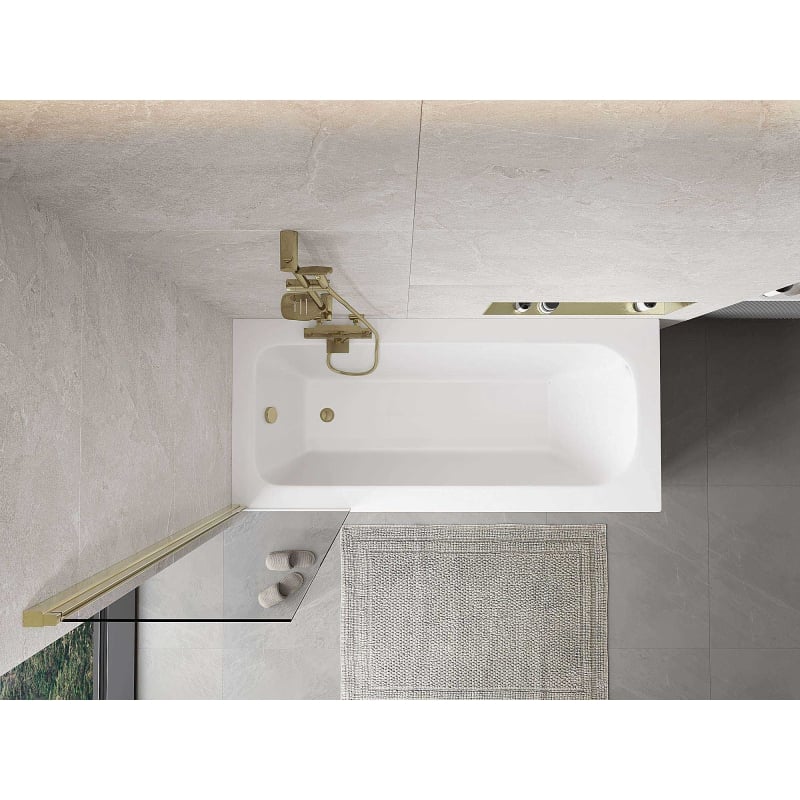 Mexen Mist shower screen 1-panel 50 x 150 cm, transparent, gold - 8A9-050-001-50-00