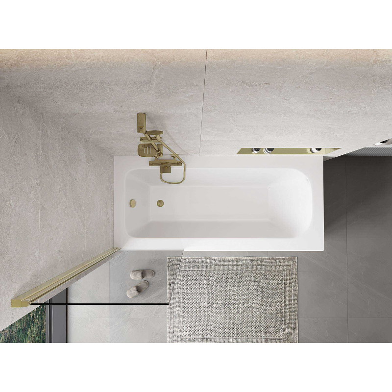 Mexen Mist 1-wing shower screen 60 x 150 cm, transparent, gold - 8A9-060-001-50-00