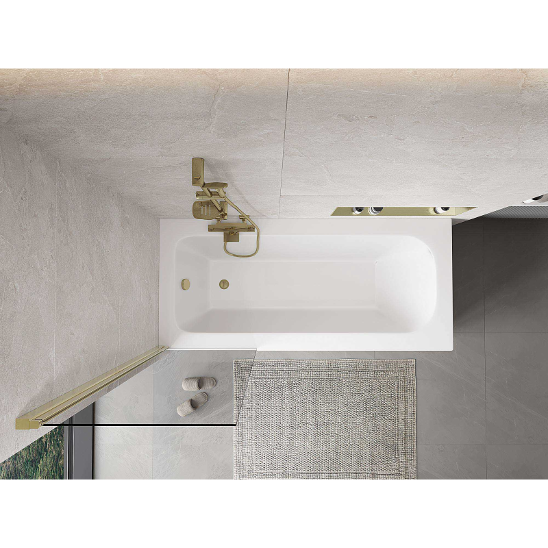 Mexen Mist paravento per doccia 1 anta 60 x 150 cm, trasparente, oro - 8A9-060-001-50-00