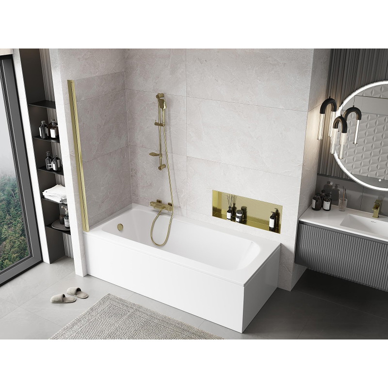 Mexen Mist 1-wing shower screen 70 x 150 cm, transparent, gold - 8A9-070-001-50-00