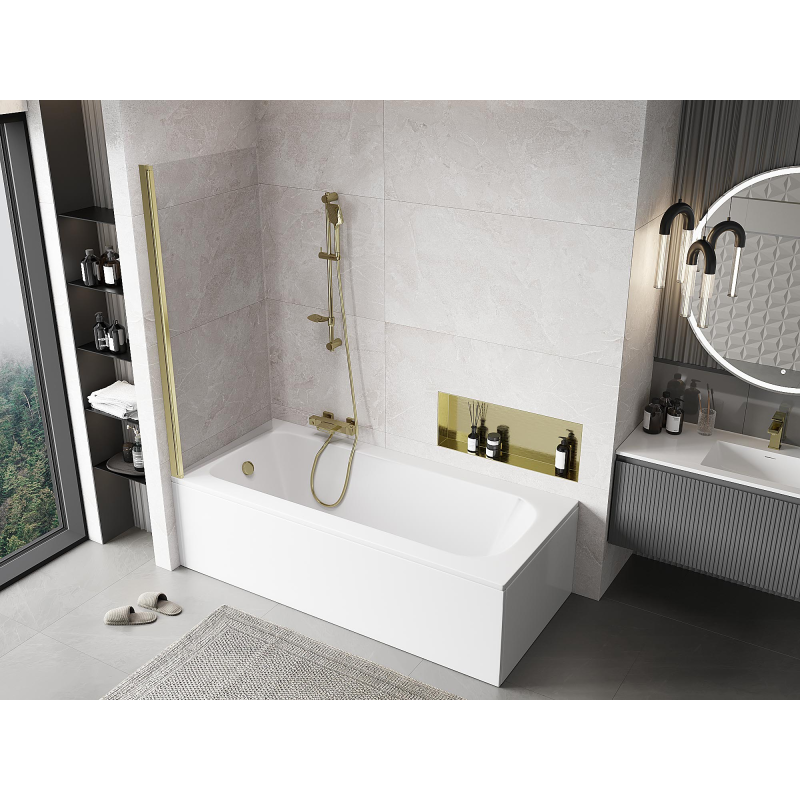 Mexen Mist duschvägg 1-panel 70 x 150 cm, transparent, guld - 8A9-070-001-50-00