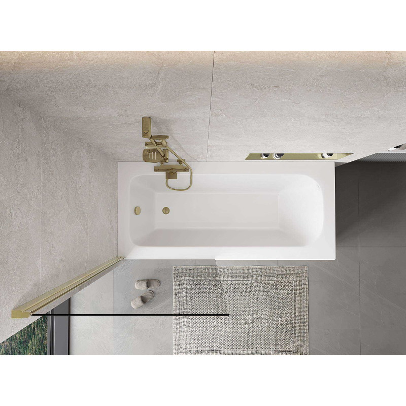 Mexen Mist Shower Screen 1-Panel 80 x 150 cm, Transparent, Gold - 8A9-080-001-50-00