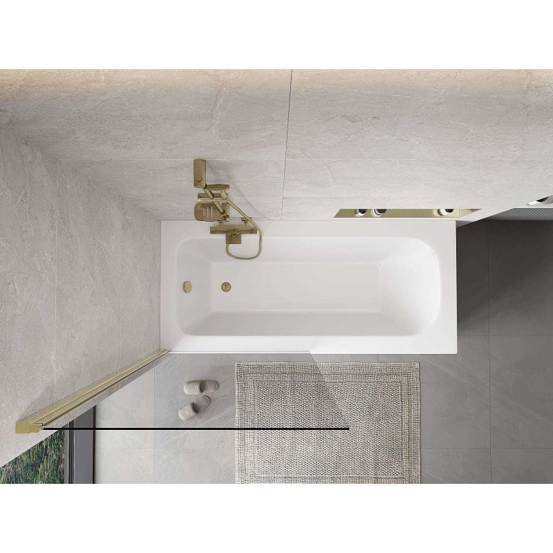 Mexen Mist paroi de baignoire 1 volet 90 x 150 cm, transparent, doré - 8A9-090-001-50-00