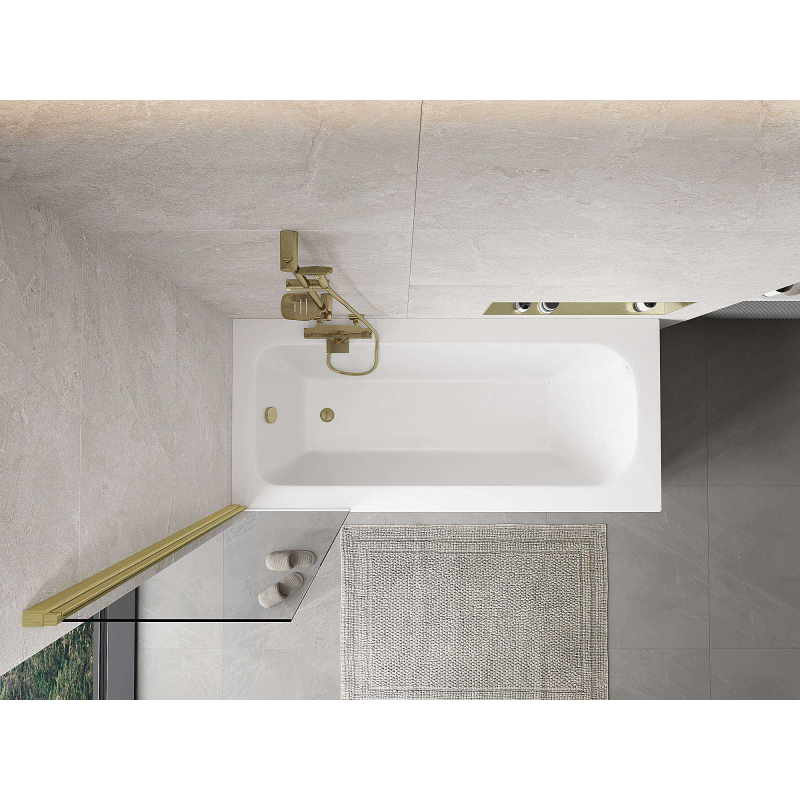 Mexen Mist parete doccia 1-anta 50 x 150 cm, trasparente, dorato spazzolato - 8A9-050-001-55-00