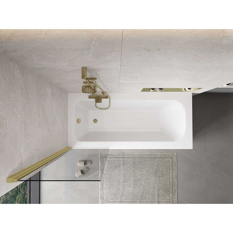 Mexen Mist 1-panel shower screen 60 x 150 cm, transparent, brushed gold - 8A9-060-001-55-00