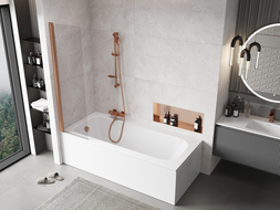 Mexen Mist paroi de douche 1 volet 50 x 150 cm, transparent, cuivre brossé - 8A9-050-001-65-00