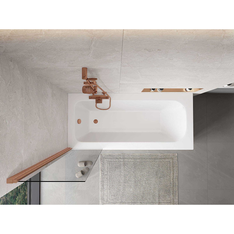 Mexen Mist 1-wing shower screen 50 x 150 cm, transparent, brushed copper - 8A9-050-001-65-00