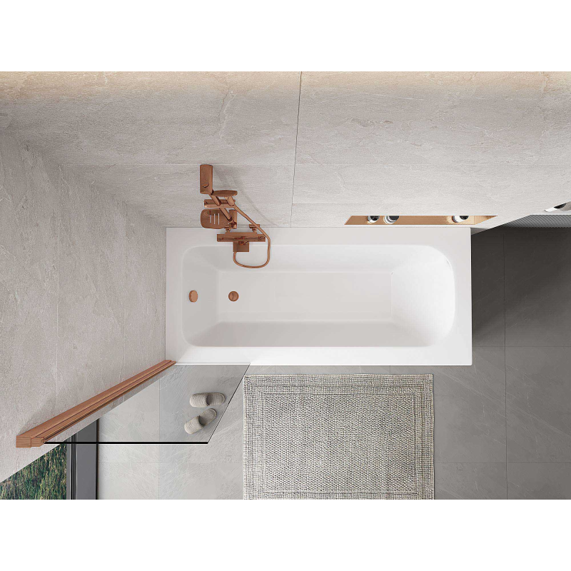 Mexen Mist paravento doccia a 1 anta 50 x 150 cm, trasparente, rame spazzolato - 8A9-050-001-65-00