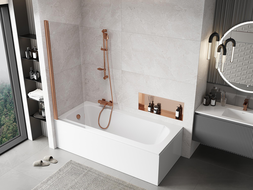 Mexen Mist paroi de douche 1 battant 60 x 150 cm, transparent, cuivre brossé - 8A9-060-001-65-00