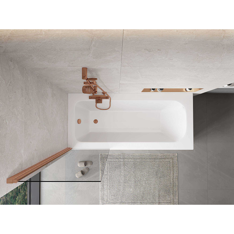 Mexen Mist paroi de douche 1 battant 60 x 150 cm, transparent, cuivre brossé - 8A9-060-001-65-00