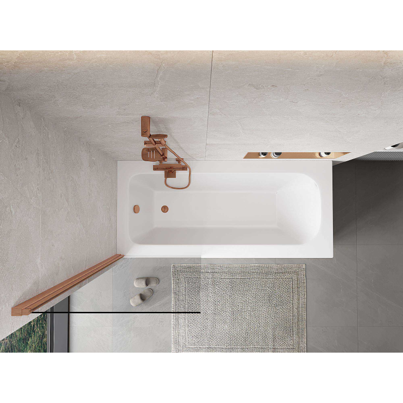 Mexen Mist paravent de baignoire 1 volet 70 x 150 cm, transparent, cuivre brossé - 8A9-070-001-65-00