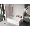 Mexen Mist paroi de baignoire à 1 panneau 90 x 150 cm, transparent, cuivre brossé - 8A9-090-001-65-00