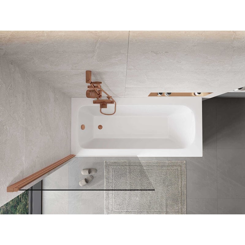 Mexen Mist shower screen 1-wing 90 x 150 cm, transparent, brushed copper - 8A9-090-001-65-00