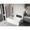 Mexen Mist badwand 1-delig 70 x 150 cm, transparant, zwart - 8A9-070-001-70-00