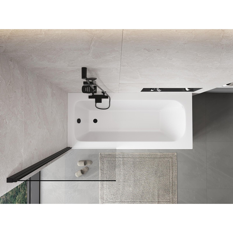 Mexen Mist shower screen 1-panel 70 x 150 cm, transparent, black - 8A9-070-001-70-00