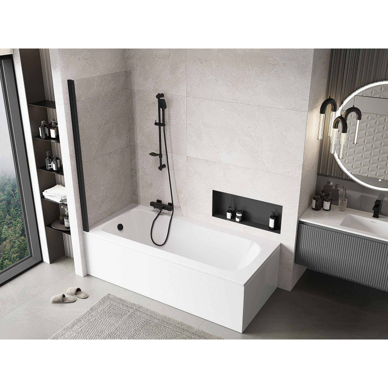 Mexen Mist paroi de douche 1-volet 80 x 150 cm, transparent, noir - 8A9-080-001-70-00