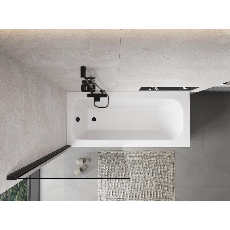 Mexen Mist shower partition 1-wing 80 x 150 cm, transparent, black - 8A9-080-001-70-00