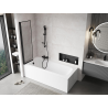 Mexen Mist paroi de baignoire à 1 volet gauche 50 x 150 cm, cadre noir, noir - 8A9-050-001-70-70-L