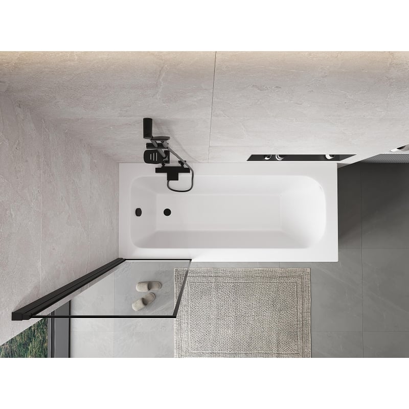 Mexen Mist 1-winged shower screen, left 60 x 150 cm, black frame, black - 8A9-060-001-70-70-L