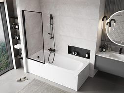 Mexen Mist pare-douche à un volet gauche 70 x 150 cm, cadre noir, noir - 8A9-070-001-70-70-L