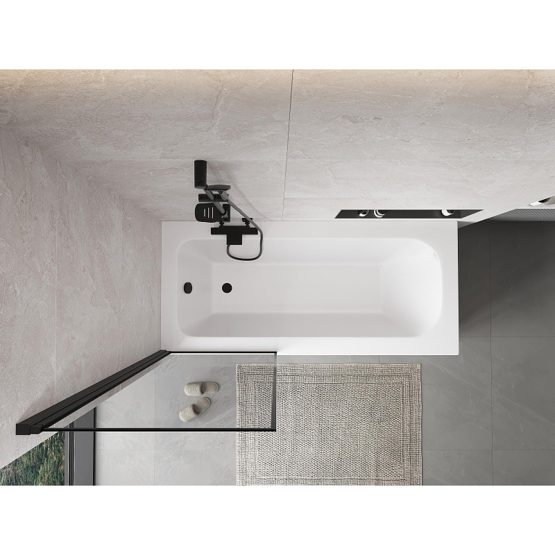 Mexen Mist 1-panel shower screen left 70 x 150 cm, black frame, black - 8A9-070-001-70-70-L