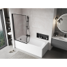 Mexen Mist 1-wing Left Bath Screen 90 x 150 cm, Black Frame, Black - 8A9-090-001-70-70-L
