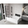 Mexen Mist 1-wing left shower screen 60 x 150 cm, black grid, black - 8A9-060-001-70-77-L
