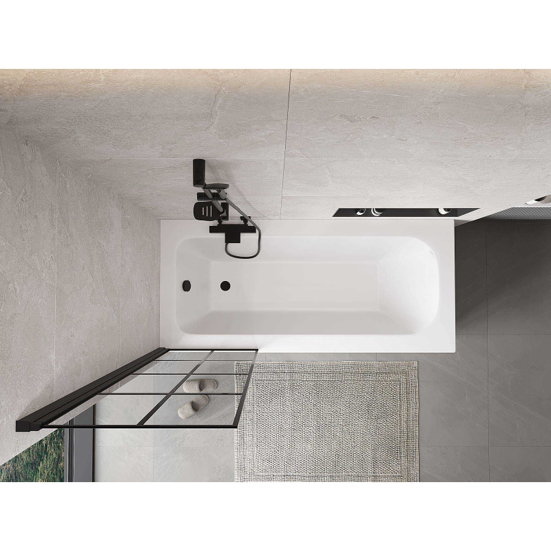 Mexen Mist paratia da doccia 1 anta sinistra 60 x 150 cm, griglia nera, nero - 8A9-060-001-70-77-L