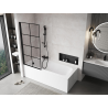 Mexen Mist 1-wing left shower screen 80 x 150 cm, black grille, black - 8A9-080-001-70-77-L